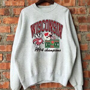 Vintage 1994 Wisconsin Badgers Rose Bowl Sweatshirt Wisconsin Badgers Shirts